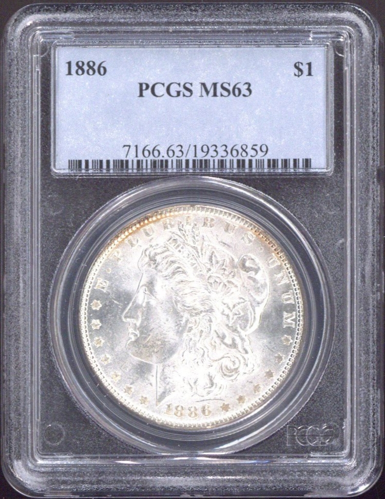 1886 One Dollar PCGS MS63